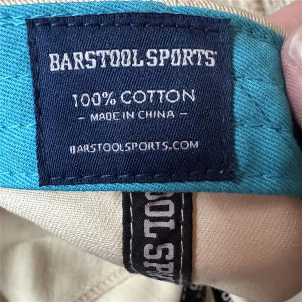 Barstool Sports High Noon Nooners Hat Cream Blue Snapback Cap Trucker Retro